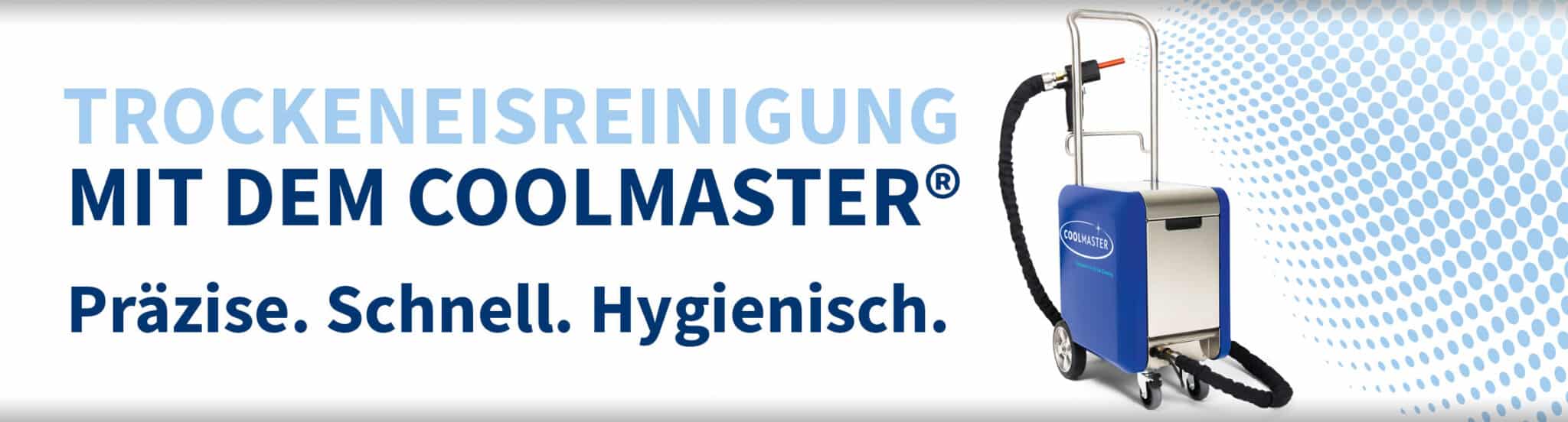 Startseite banner Trockeneisreinigung mit dem COOLMASTER präzise schnell hygienisch